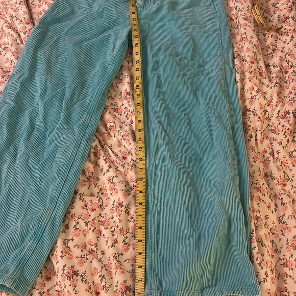 Turqoise Blue Corduroy Pants High Waist Urban Outfitters - Picture 5 of 5
